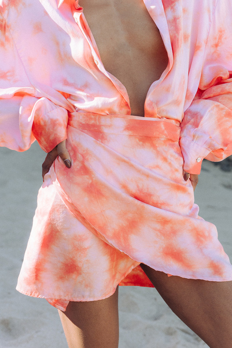 pink three-piece batik set