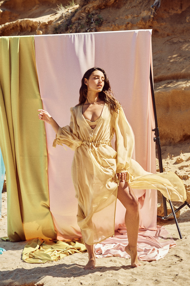 PORTO L. SAND SILK ROBE