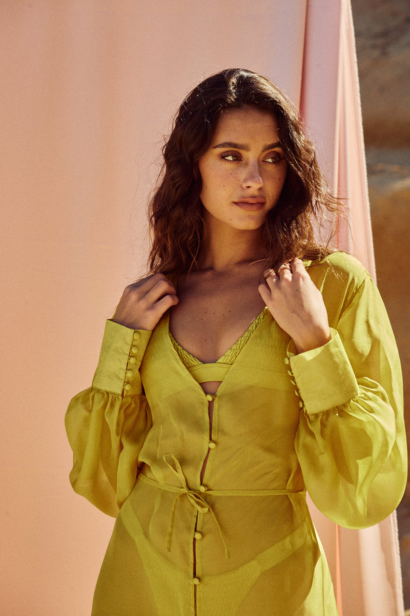 PALERMO S. AMBER SILK ROBE
