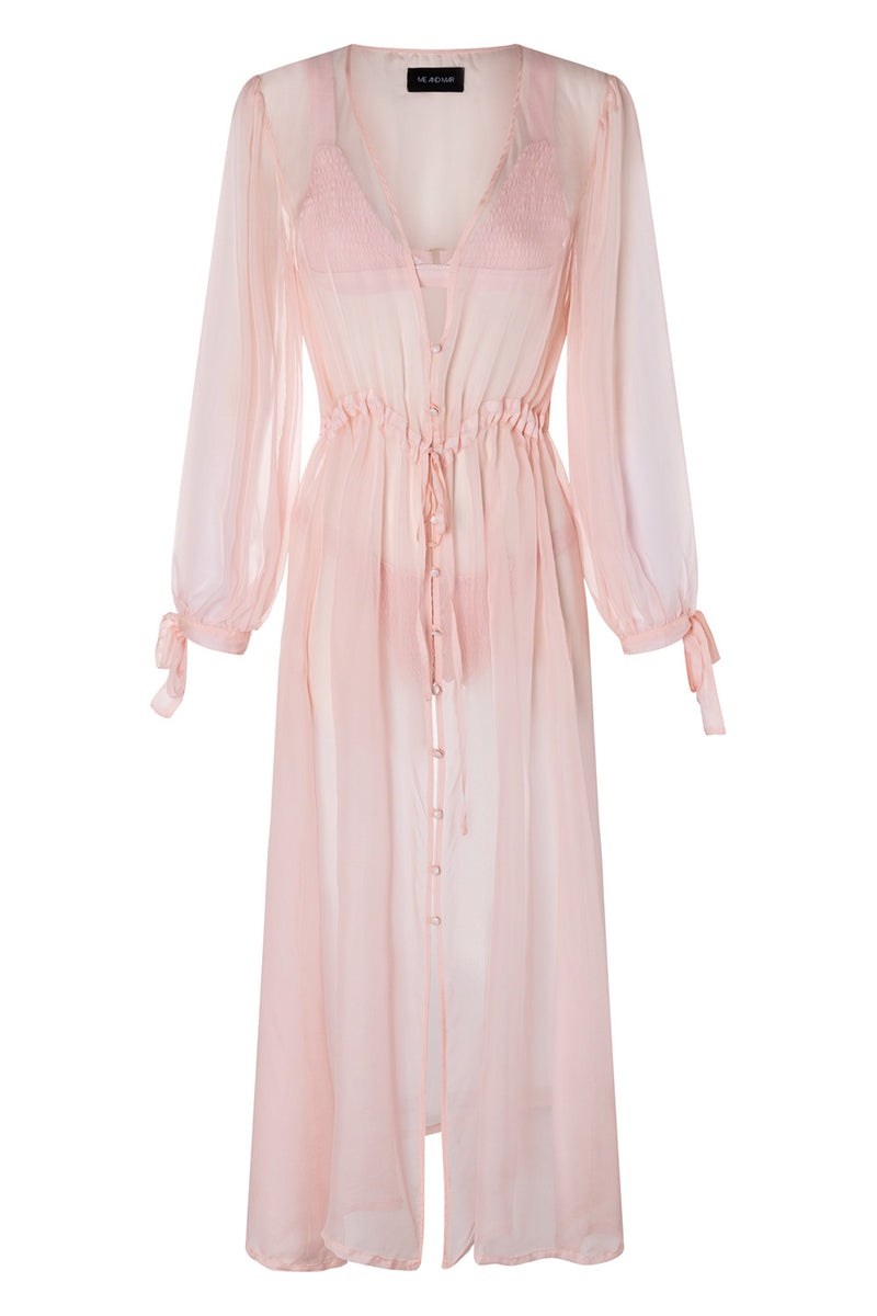 PORTO L. BLUSH SILK ROBE