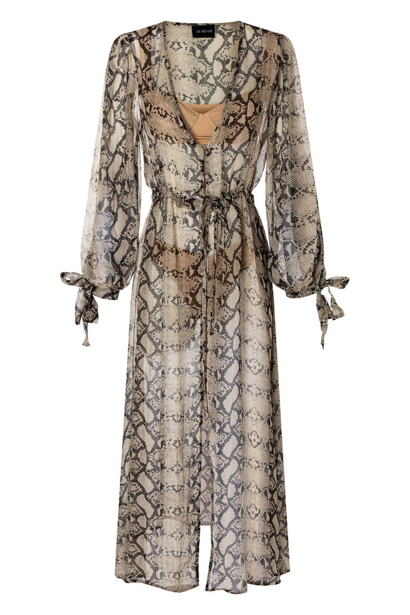 PORTO L. SNAKE SILK ROBE